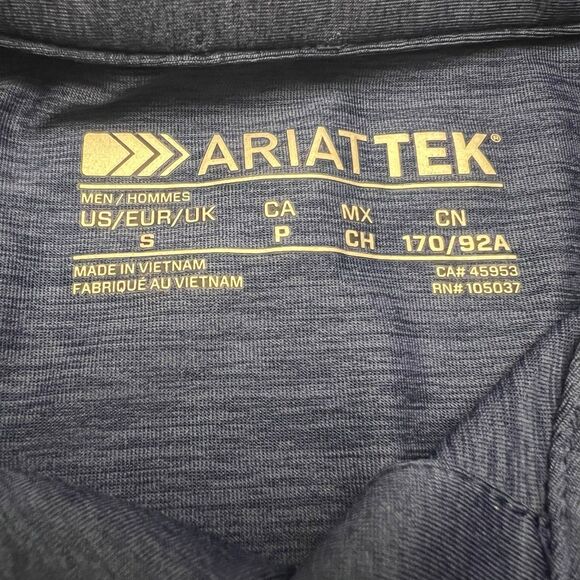 Ariat Tek Polo Shirt Mens Small Blue Charger 2.0 SS - Picture 6 of 9